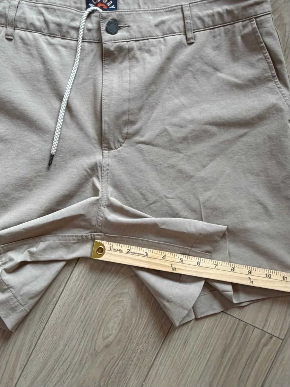Faherty All Day Shorts Men's Casual Drawstring 7” Shorts - Beige Sz 36